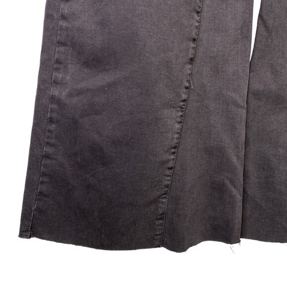 Free People Penny Pull-On Flare Jeans Washed Black We The Free Stretchy Boho - Picture 4 of 16